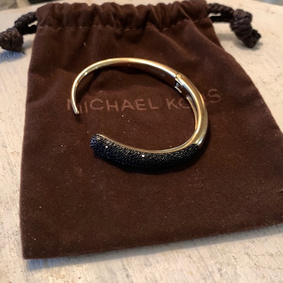 Michael Kors Jewelry - Michael Kors Black Pave’ Gold-Tone Bracelet